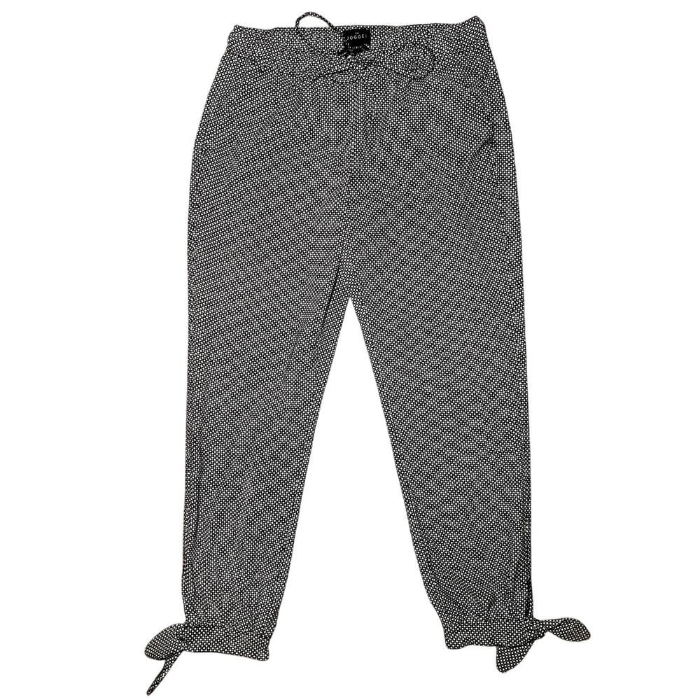 WHBM - Black & White Patterned - Drawstring Jogger Pants